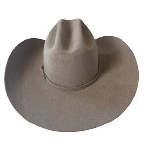 Unisex Ariat Felt Cowboy Hat Size 6 7/8 Small Sheepskin Leather Natural A764008
